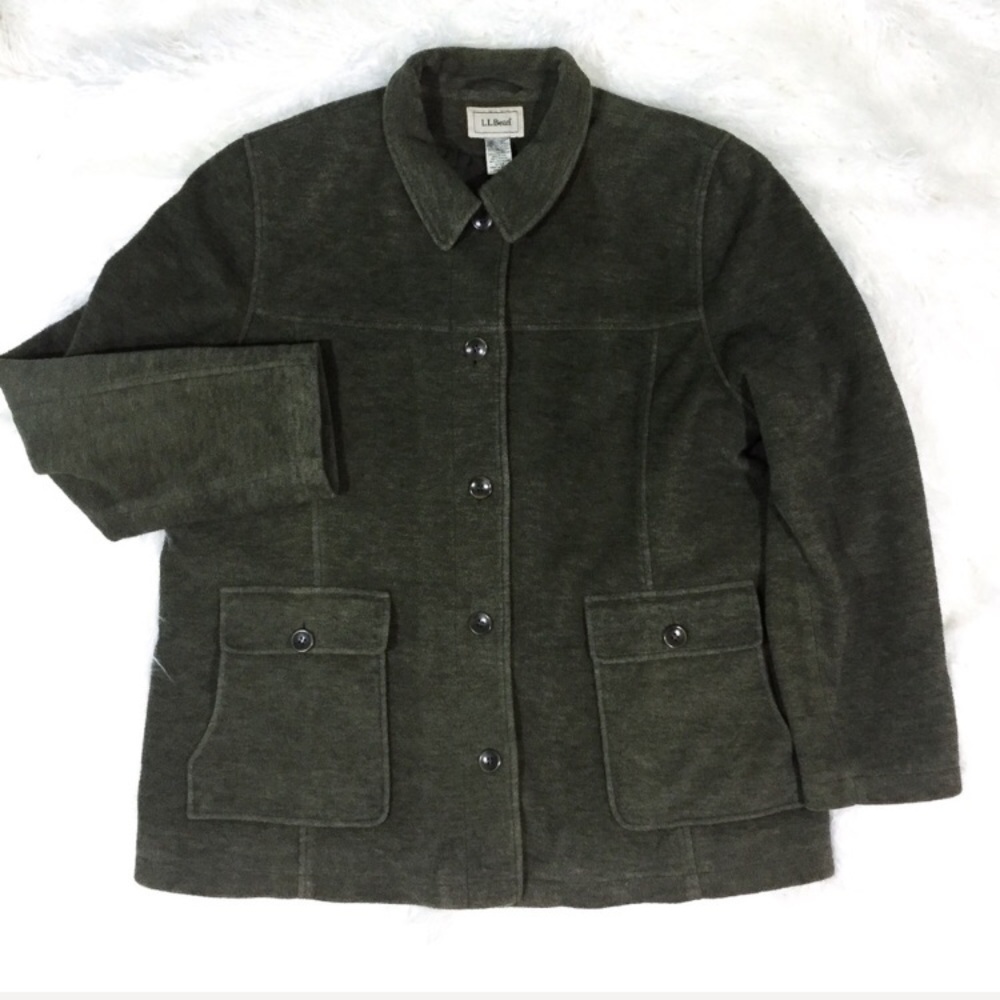 L.L. Bean Wool Blend Forest Green Coat Xl